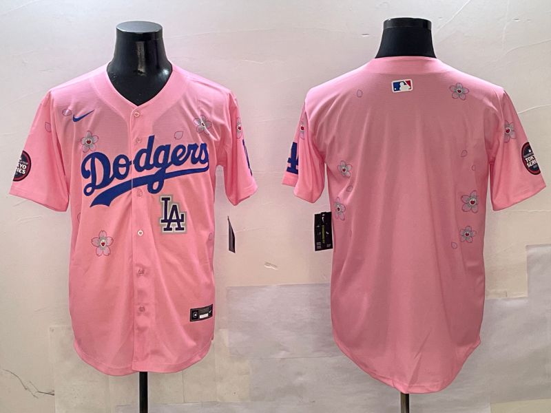 Men Los Angeles Dodgers Blank Pink Sakura Edition 2025 Nike MLB Jersey style 6->los angeles dodgers->MLB Jersey